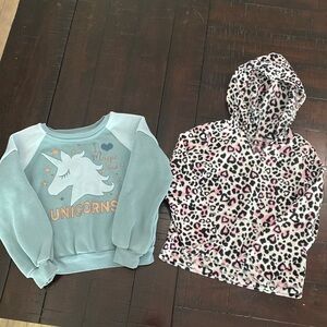 Girls sweatshirts, unicorn and leopard Hart, small